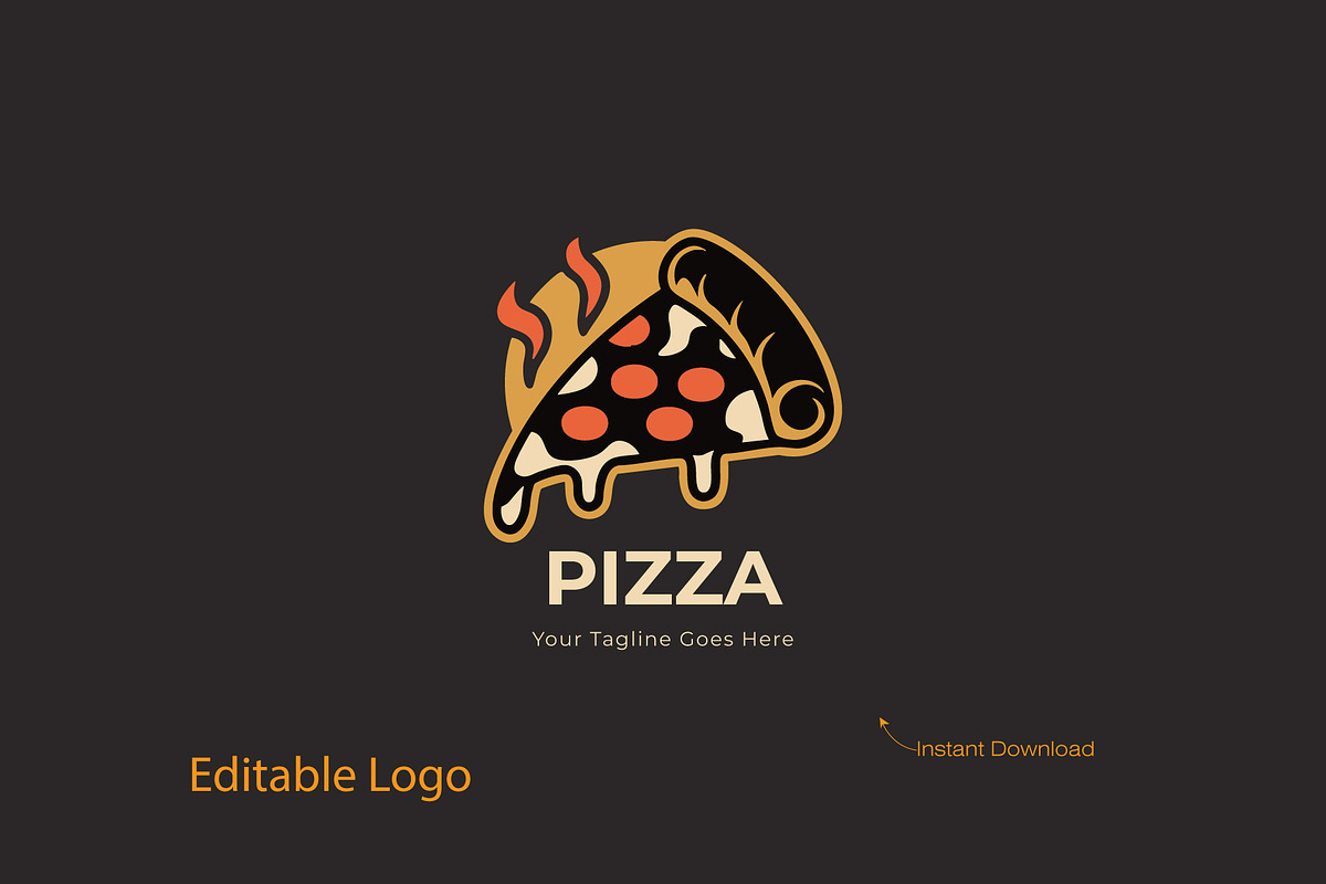 Modern Pizza Logo Template, a Branding & Logo Template by YUDesignStore (Photo 1 of 7)