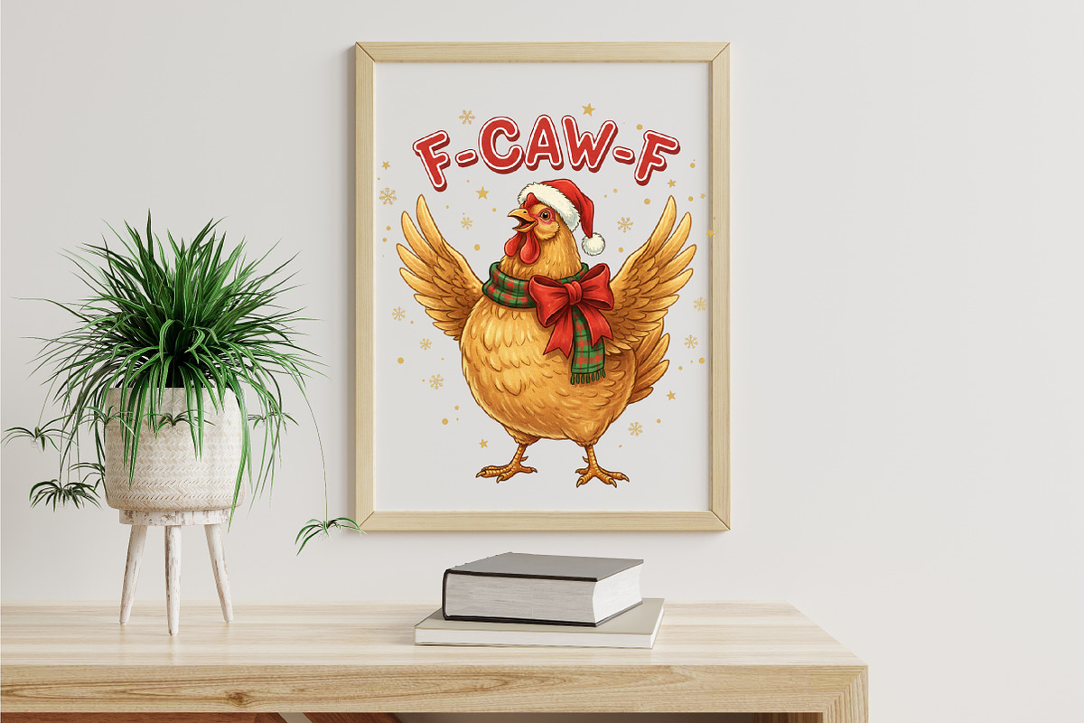 Quirky Santa Hat Chicken Illustratio, an Illustration by Libby Wishes (Photo 3 of 6)