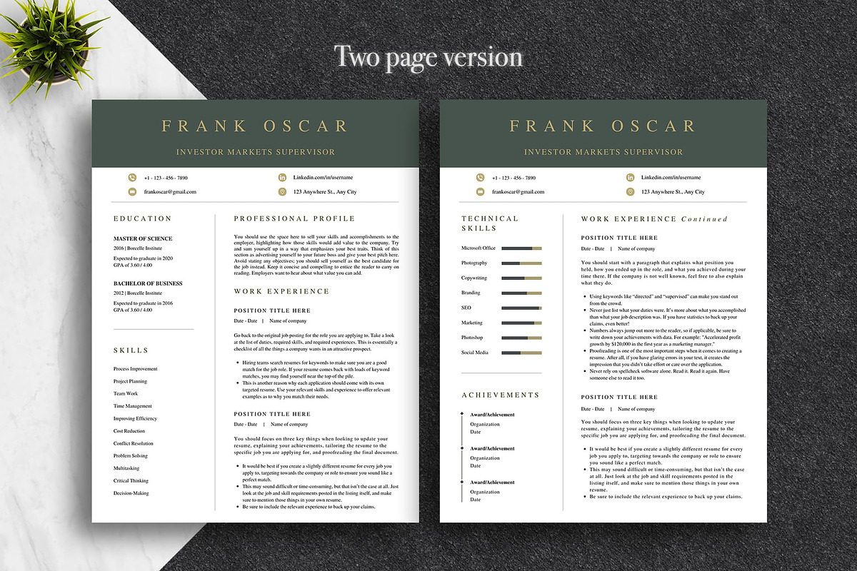 Modern Executive CV Template | Canva, a Resume Template by Lux Resume (Photo 2 of 7)