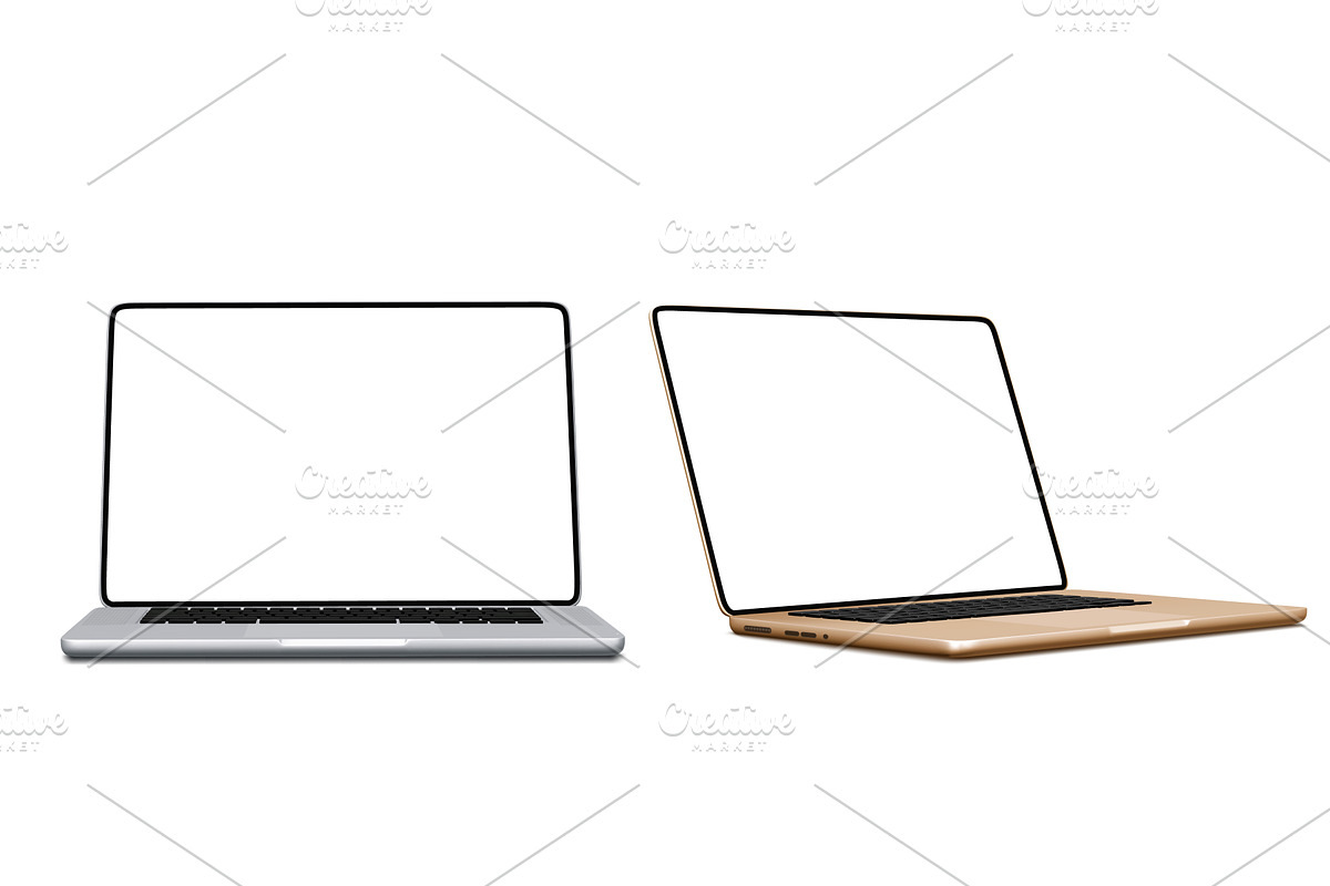Modern laptop mockup collection for, a Technology Illustration by art PVP - market