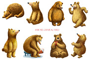 Bear in Love - Clipart Set, an Animal Illustration by Mashamashastu (Thumbnail 2 of 8)