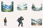Watercolor Mountain Landscape, a Seasonal Illustration by CreationArt (Thumbnail 4 of 7)