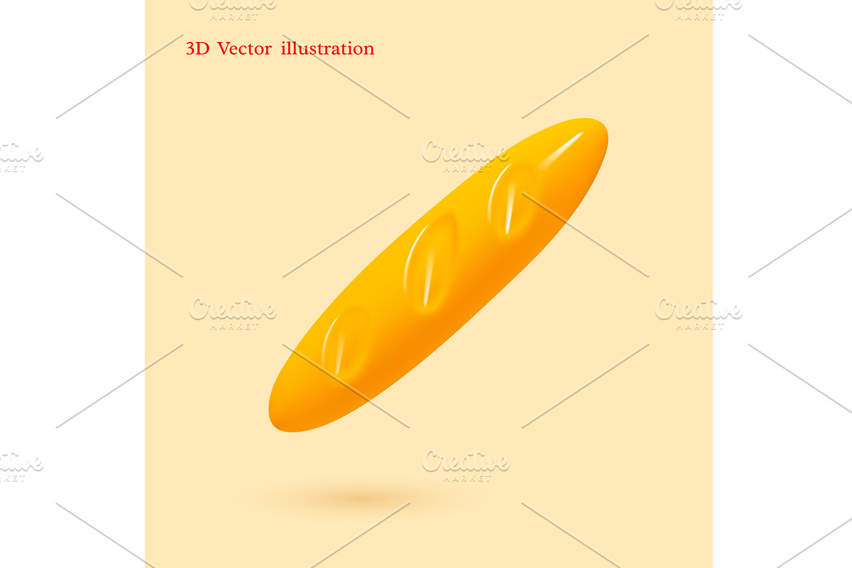 3D vector illustration of a french, a Food Illustration by Liudmyla Matviiets