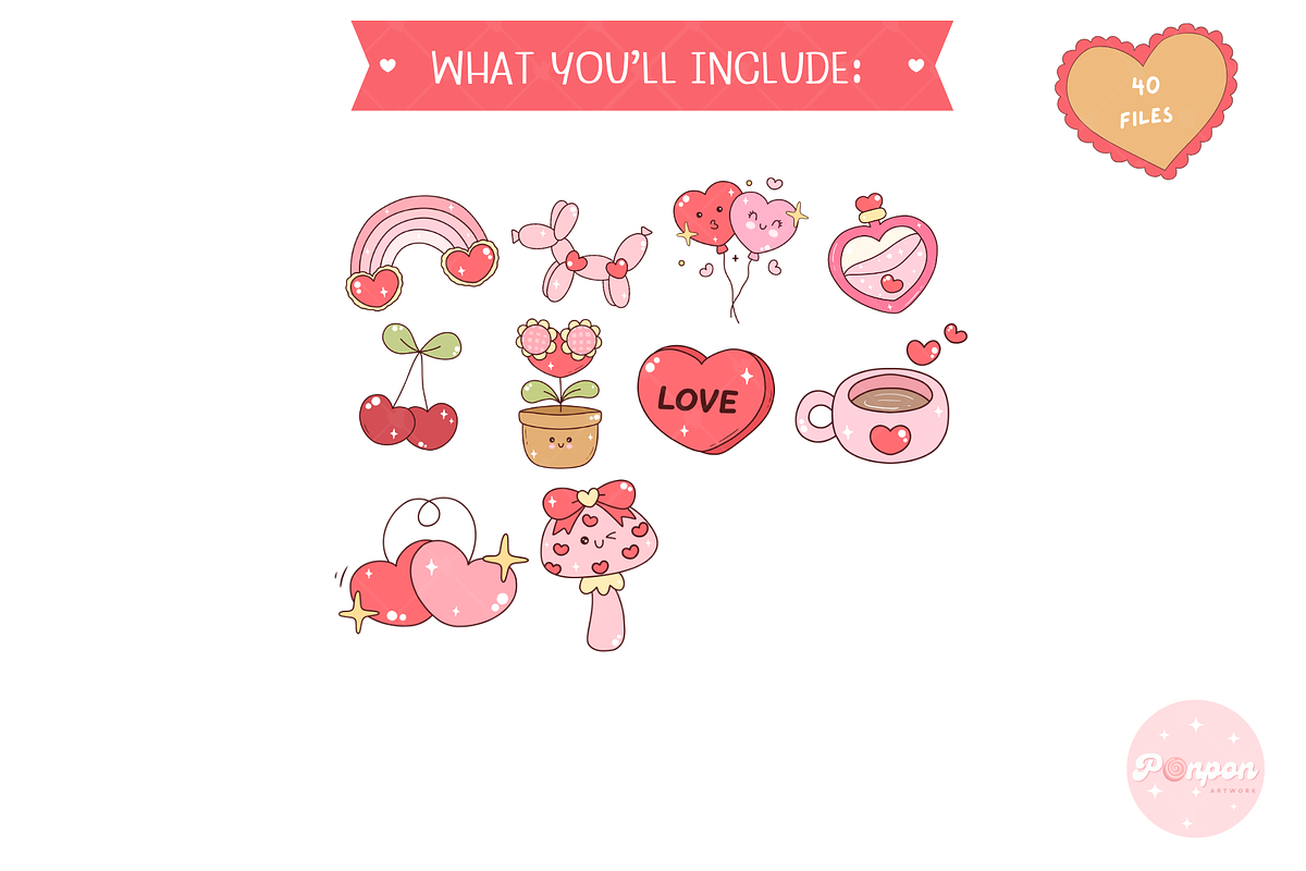 Groovy Capybara Valentine Clipart, an Animal Illustration by ponponartwork (Photo 3 of 5)