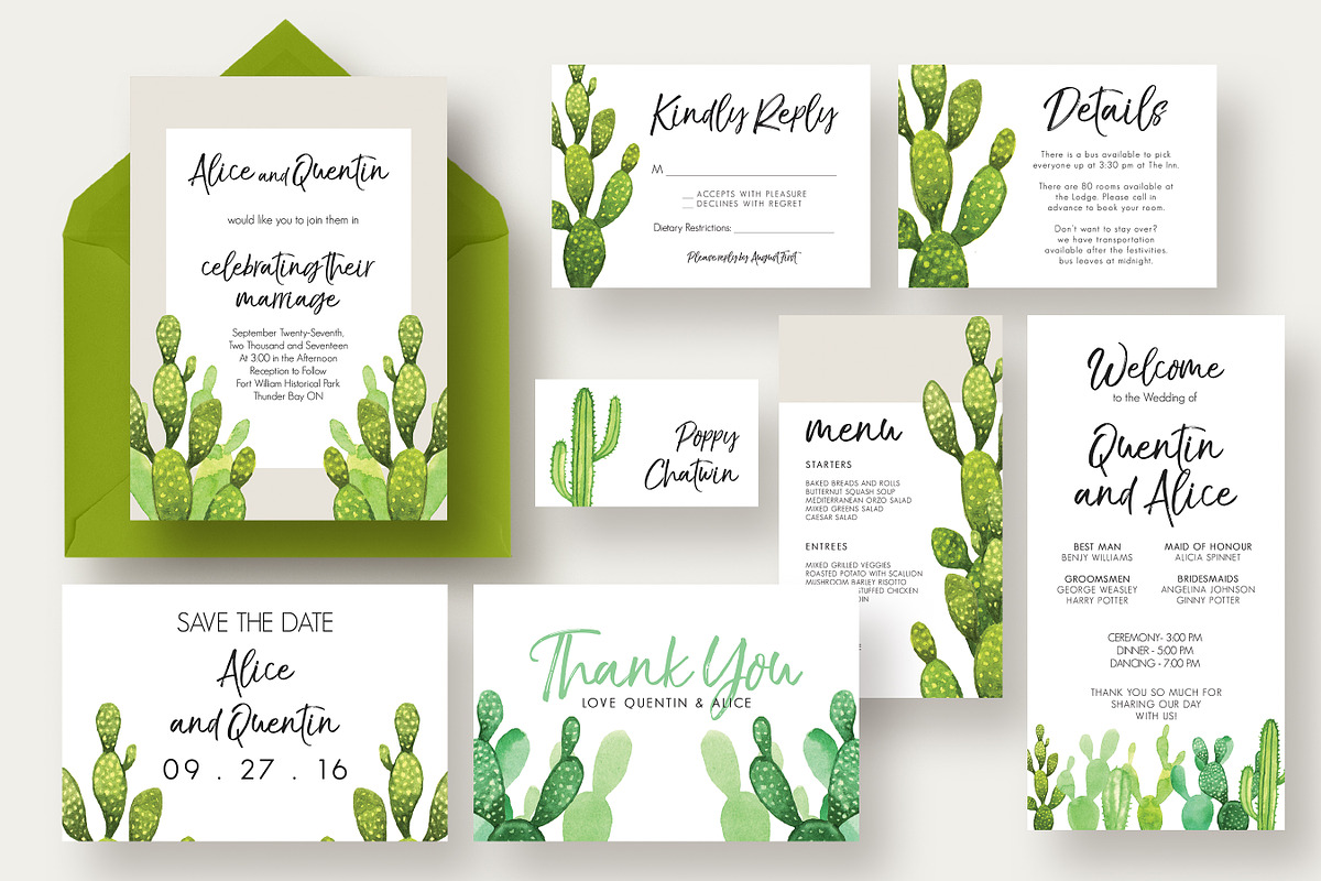 Cactus Wedding Suite, an Invitation Template by Knotted Design (Photo 1 of 7)