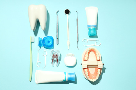 Concept of dental care or tooth care, top view, a Health & Medical Photo by AtlasStudio PRO