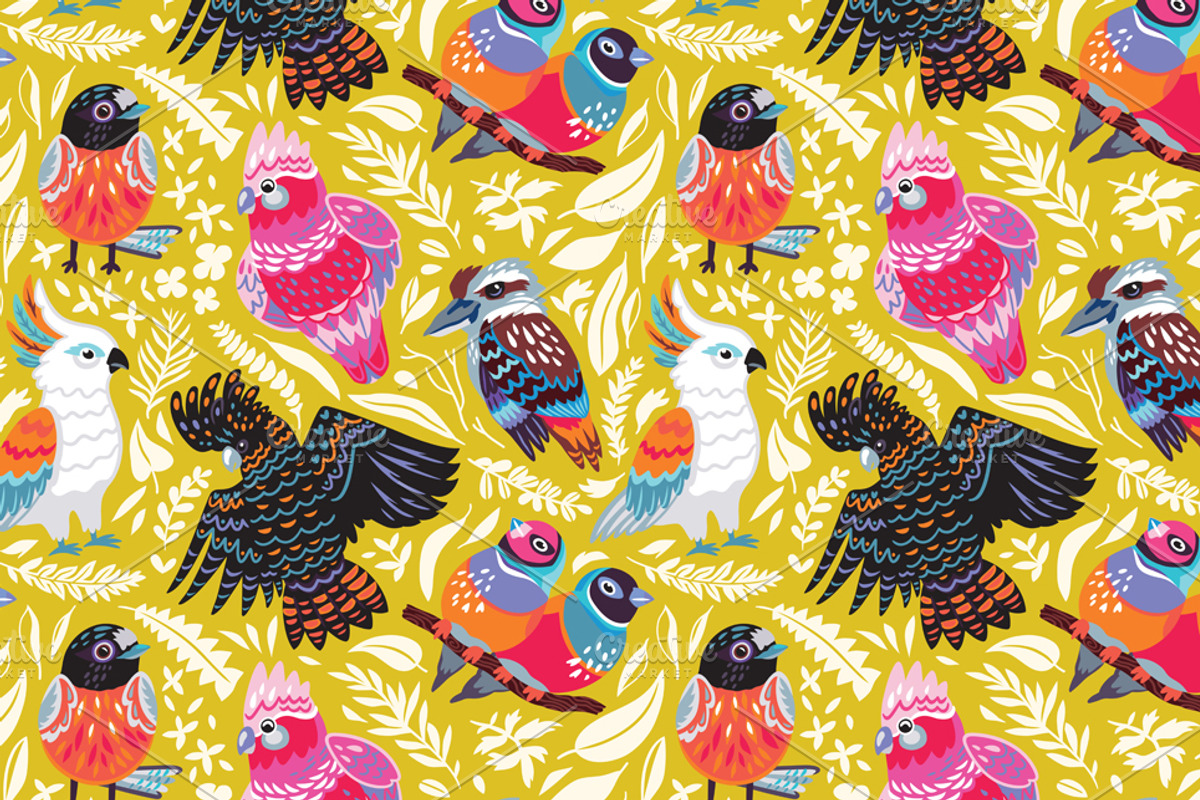 Australian Birds, a Pattern Graphic by PenguinHouse (Photo 3 of 9)