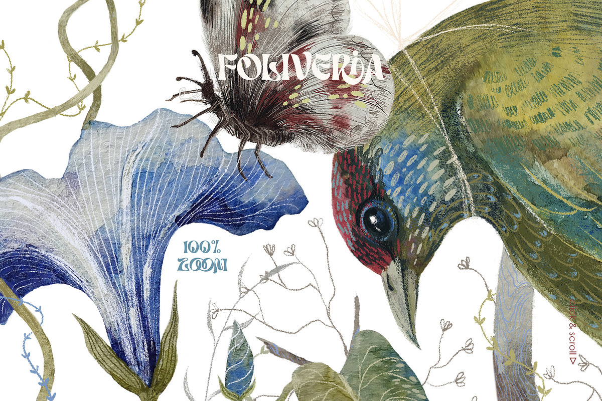 Foliveria. Hand-drawn Floral Pattern, a Pattern Graphic by Colden Blue (Photo 4 of 15)
