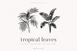 Tropical Leaves, a Decorative Illustration by PeDe Designs