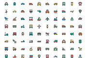 185 Transport line color icons, an Icon by Dinosoftlabs (Thumbnail 2 of 2)