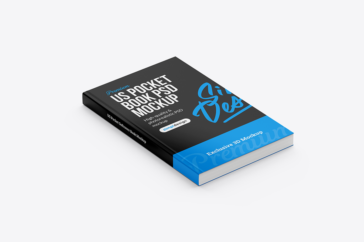 US Pocket Softcover Book Mockup, a Books & Magazine Mockup by SimplDesign (Photo 5 of 13)