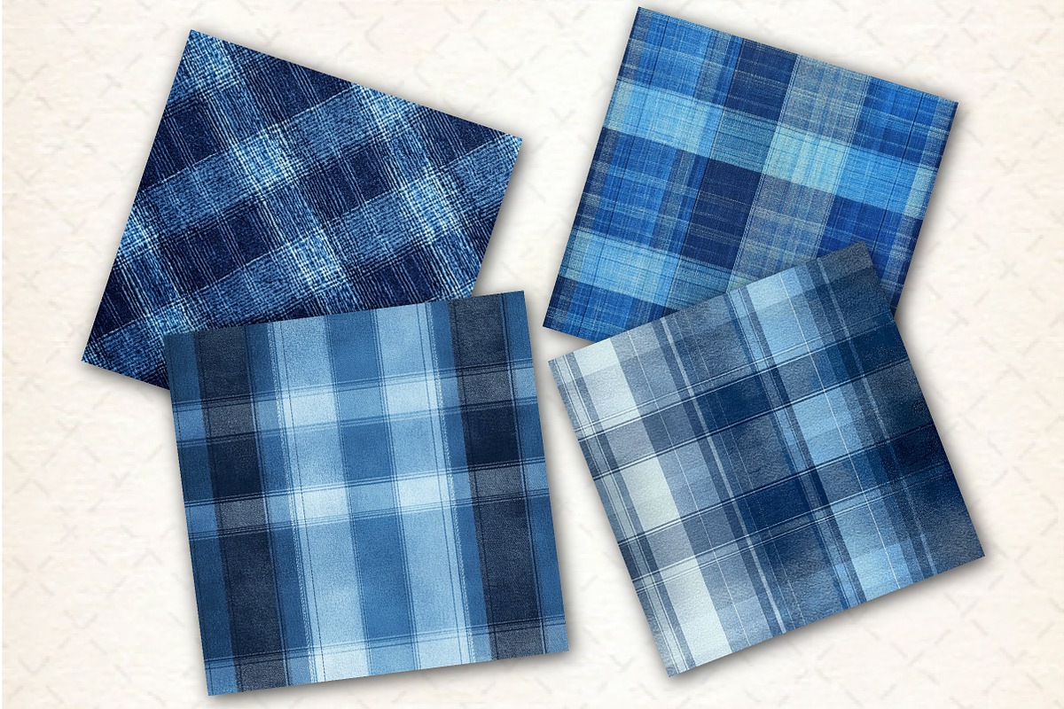 Blue Tartan Seamless Digital Paper, a Pattern Graphic by Libby Wishes (Photo 5 of 7)