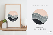 Minimalist Moonrise Landscape Art, an Illustration by pixelpetals (Thumbnail 3 of 4)