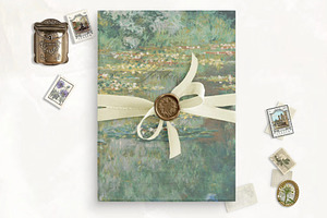 Waterlilies II Vellum Overlay Print
