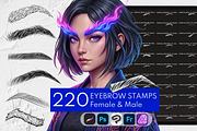 Procreate Eyebrow Stamps, a Brush Add-On by Selentaori Studio (Thumbnail 1 of 12)