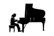 Piano Player Silhouette Vector Bundl, an Illustration by jahid234 (Thumbnail 4 of 20)