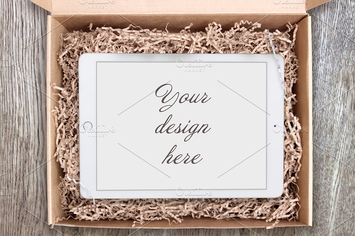 iPad in a Box PSD Mockup, an iPad Mockup by Maddy's Art & Mockups