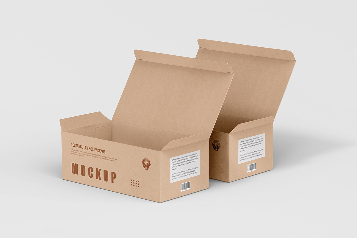 Kraft Cardboard Paper Box Mockup, a Packaging Mockup by Ram Studio LLC (Photo 17 of 18)