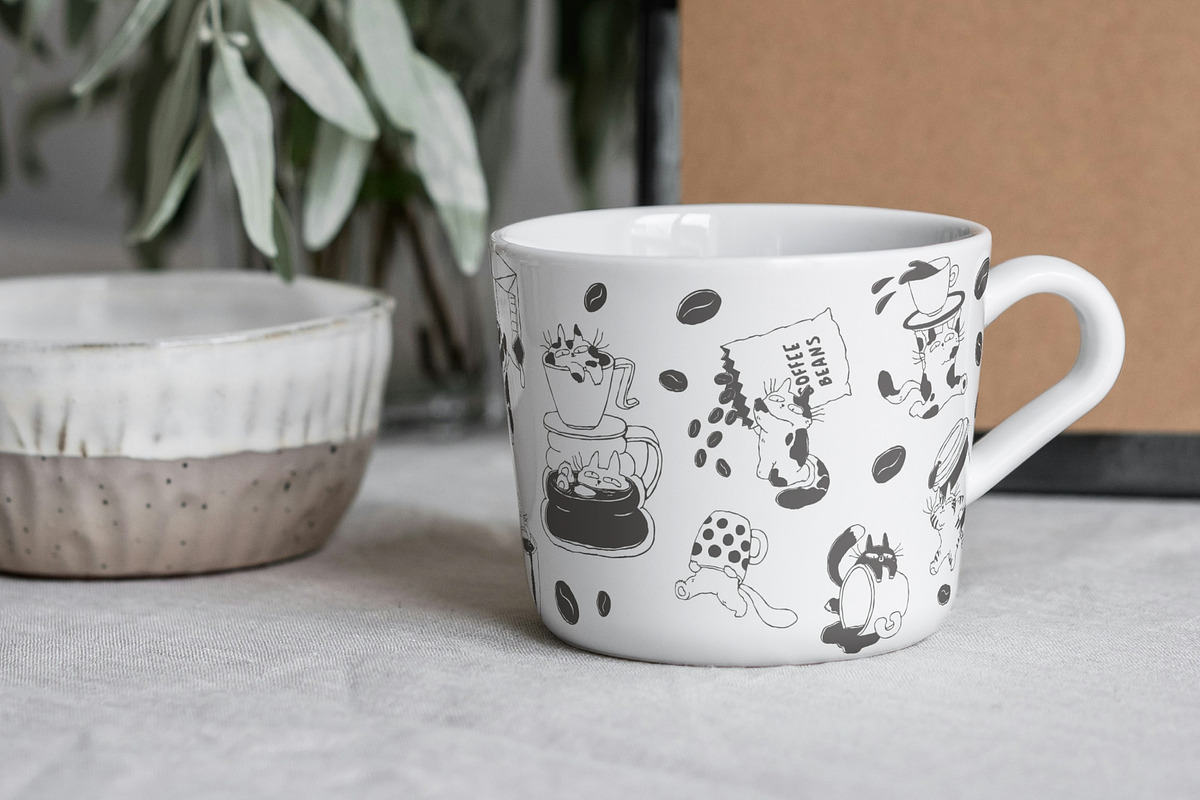Purrfect Barista Hand Drawn Clipart, an Illustration by Anastasiya Klempach (Photo 7 of 13)