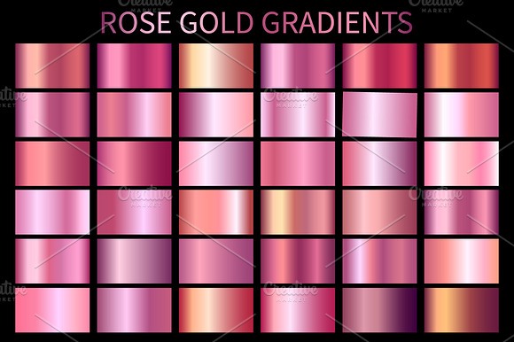 Rose Gold Gradients GRD. AI. Vector preview 3