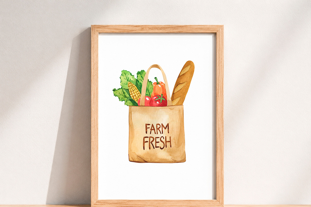 Watercolor Farmers Market Bundle PNG, a Food Illustration by PatternPalette (Photo 5 of 10)