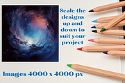 BLUE GALAXIES space backgrounds, a Background Graphic by Mermaids Cove (Thumbnail 5 of 9)