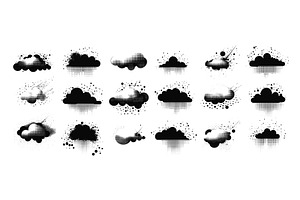 Clouds with distortion black ink, an Illustration by Onyx