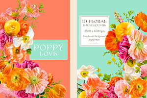 Poppy Love Floral Clip Art