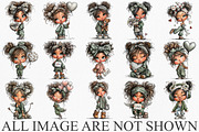 Whimsical Valentine Cue Girl Clipart, an Illustration by Canvas Craft (Thumbnail 3 of 6)