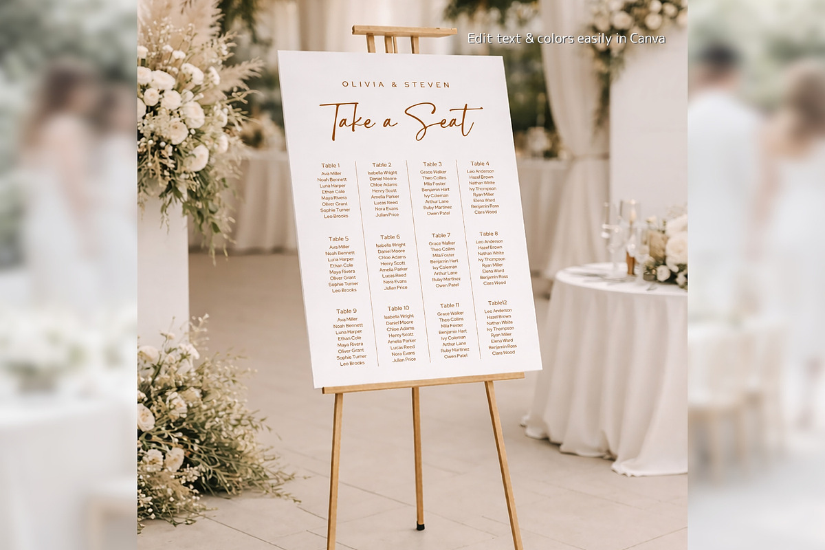 Modern Script Seating Canva bd007, a Poster Template by TyphoonStudio (Photo 4 of 10)