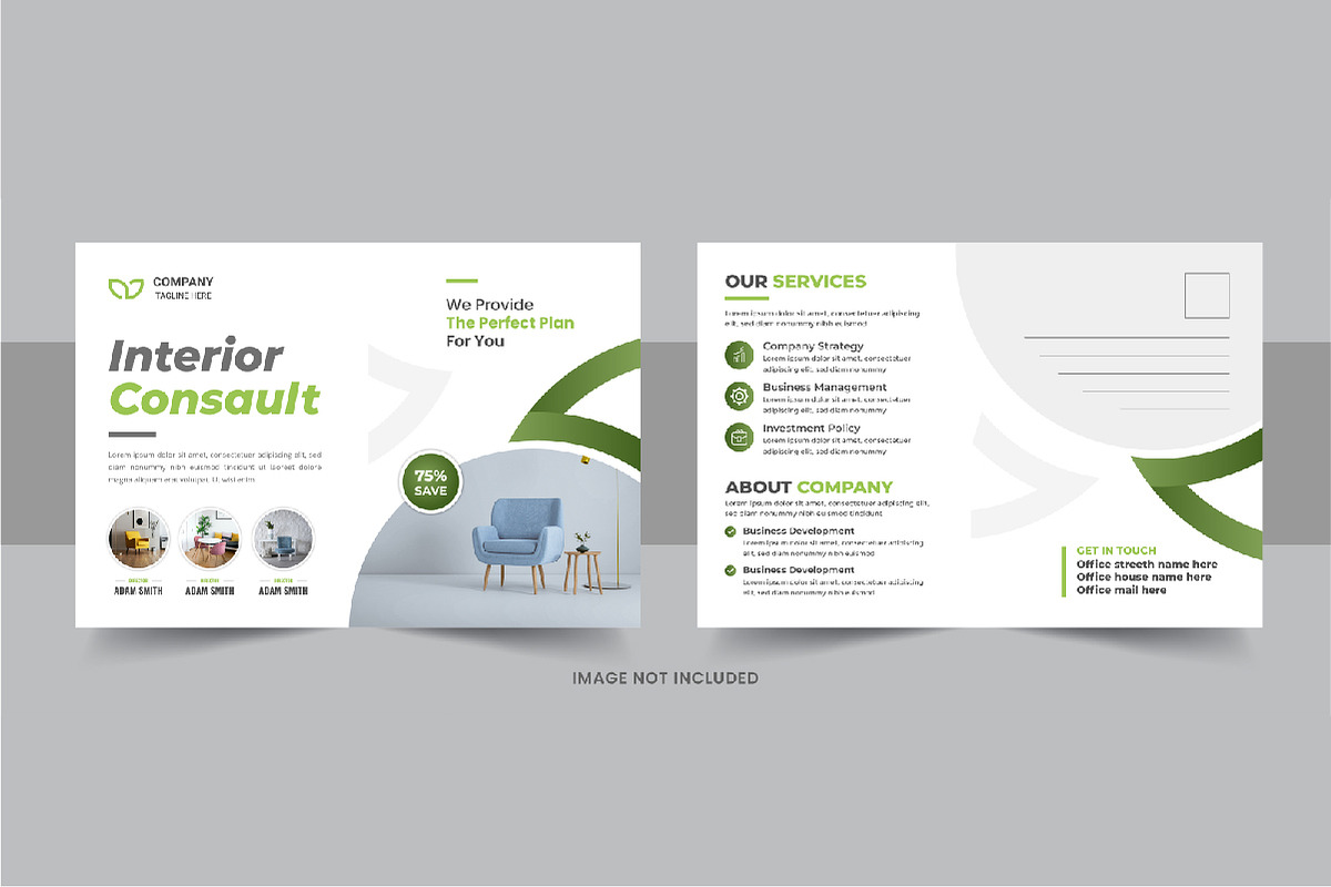 Interior design eddm postcard bundle, a Card Template by Pavel_design (Photo 4 of 11)
