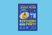 Blue Pixel Y2K Birthday Invitation, a Card Template by Neermana (Thumbnail 2 of 4)