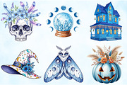 Blue Boho Halloween Sublimation PNG, an Illustration by Craft Nest (Thumbnail 4 of 9)