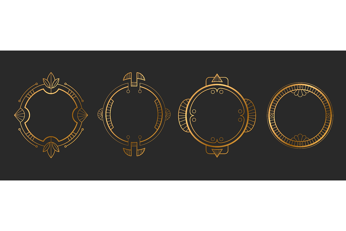 Art deco circle frames with golden, an Object Illustration by art PVP - market (Photo 1 of 3)