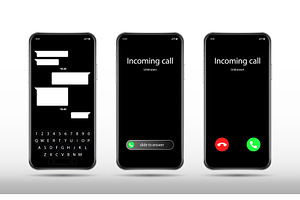 Phone call and chat screen, a Background Graphic by Valerie Bodnar