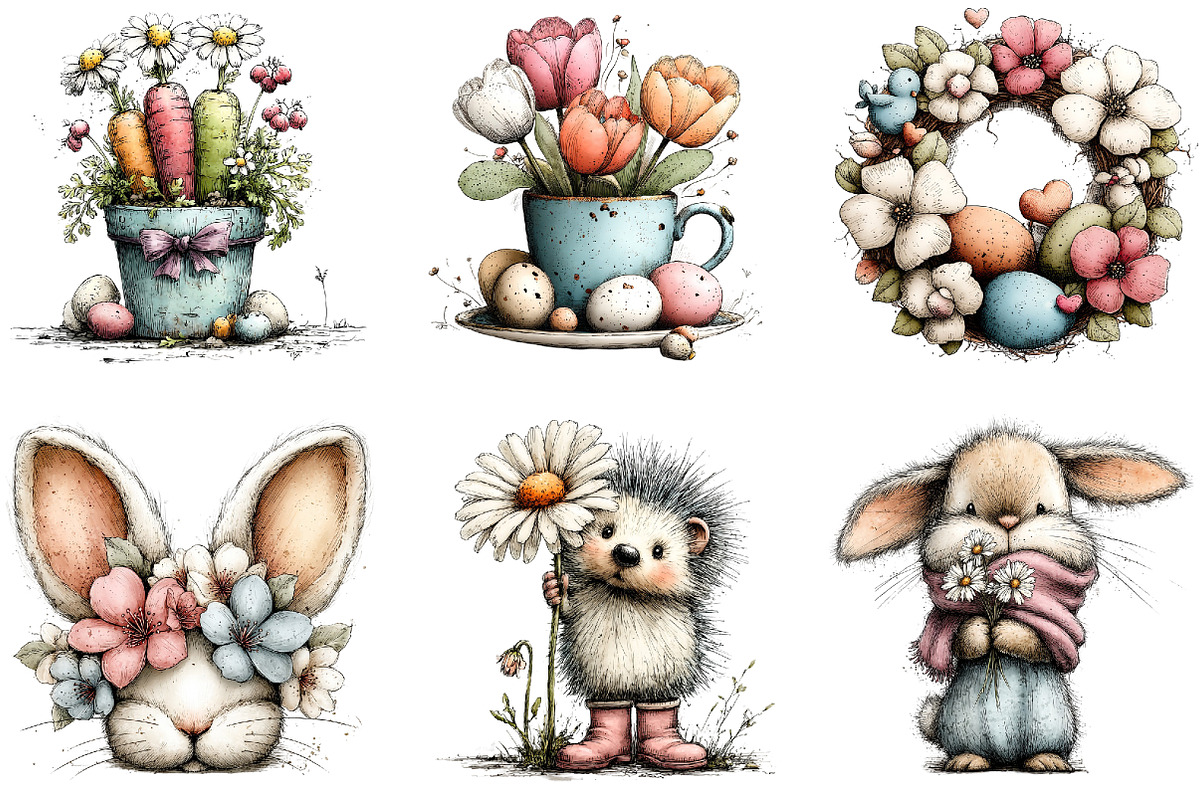 Watercolor Spring Easter Clipart, an Illustration by Sublimation Artist (Photo 4 of 7)