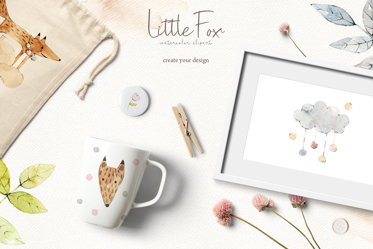 Little Fox Collection, an Animal Illustration by svetsum (Photo 5 of 9)