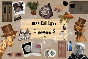 50 Collage Elements PNG