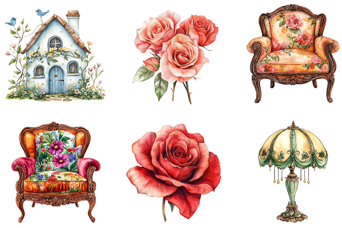 Watercolor Boudoir Clipart, an Illustration by Designking (Photo 5 of 5)