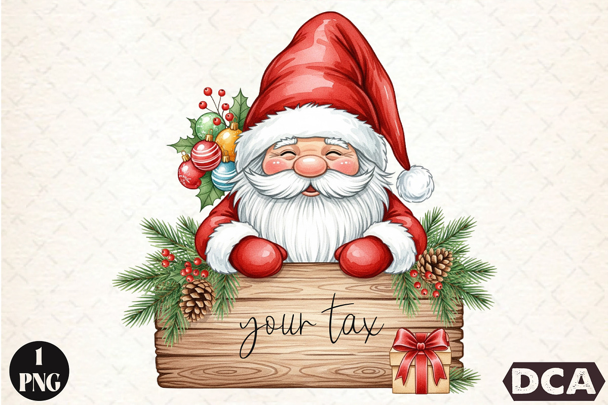 Watercolor Christmas Gnomes Clipart, an Illustration by DreamCafeArt (Photo 1 of 6)