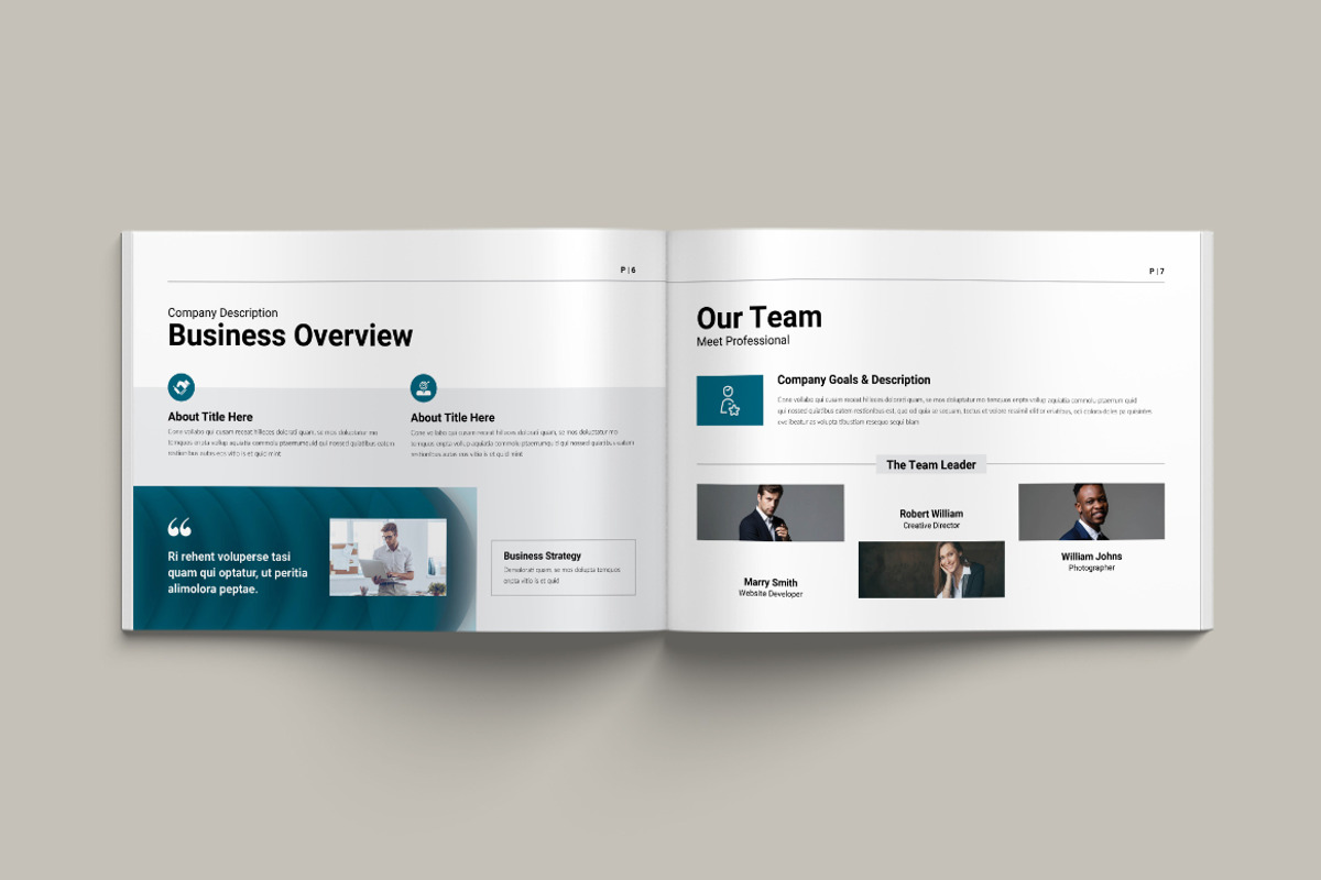 Annual Report Landscape Layout, a Brochure Template by Pixelpick (Photo 4 of 9)