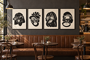 Abstract Face Printable Wall Art, a Background Graphic by C Design Studio (Thumbnail 2 of 16)