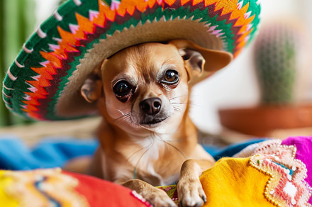 Cute Dogs in Colorful Sombreros, an Abstract Photo by Natalia Klenova's Shop