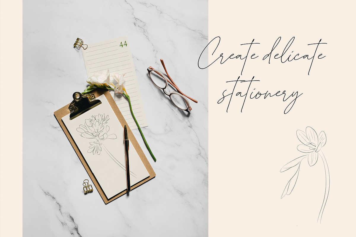 Line Art Floral Graphic Elements, a Decorative Illustration by CL Creative Studio (Photo 7 of 11)