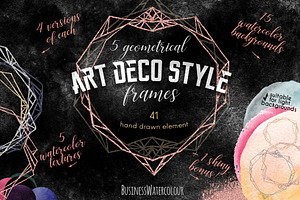 Geometry/Art Deco Style Frames Set