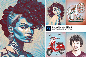 Retro Shader Effect Photoshop Action, an Action Add-On by MRI STUDIO