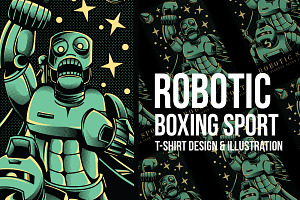 Robotic Boxing Sport Illustration