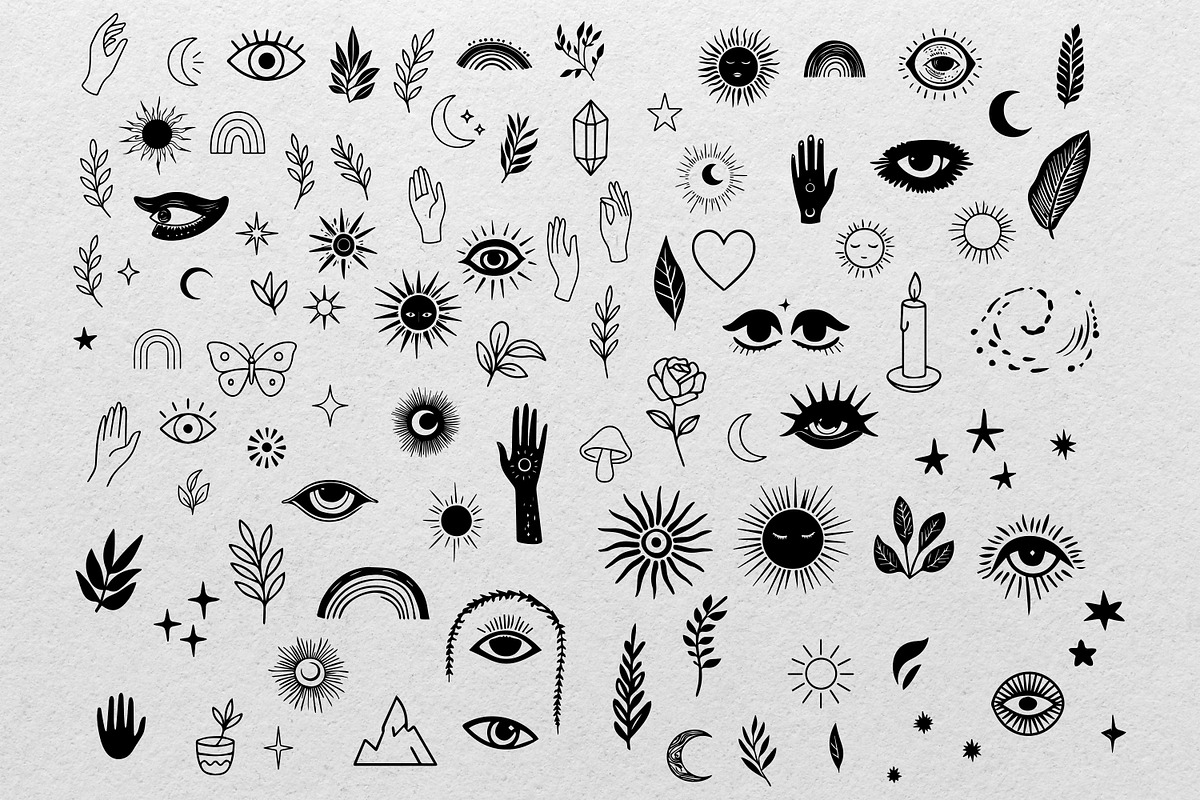 Whimsical Boho SVG Clipart Line Art, a Decorative Illustration by Graphic Soul (Photo 2 of 2)
