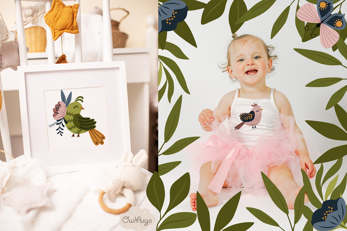 Birds and Butterflies Collection, a Decorative Illustration by owlasya (Photo 2 of 8)