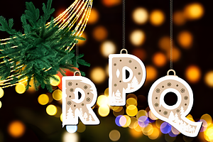 Christmas Alphabet Baubles SVG, an Object 3D Model by Coco Bloom